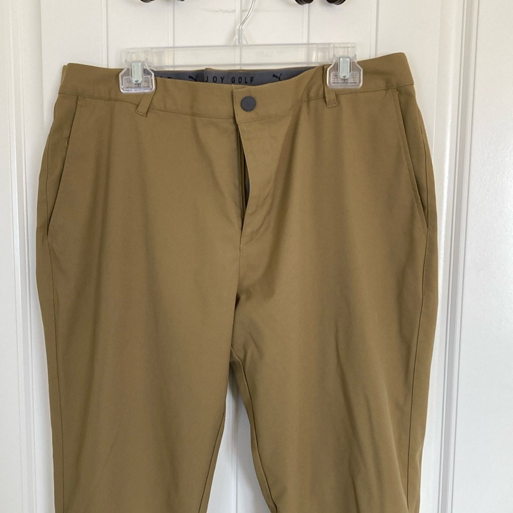 Puma Men's Pants Size 38x32 Tan Golf Flat Front Chino Stretch Trouser Outdoors - Picture 3 of 10
